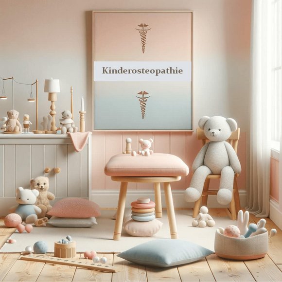 Behandlungszimmer sehr kindlich eingerichtet für Kinderosteopathie