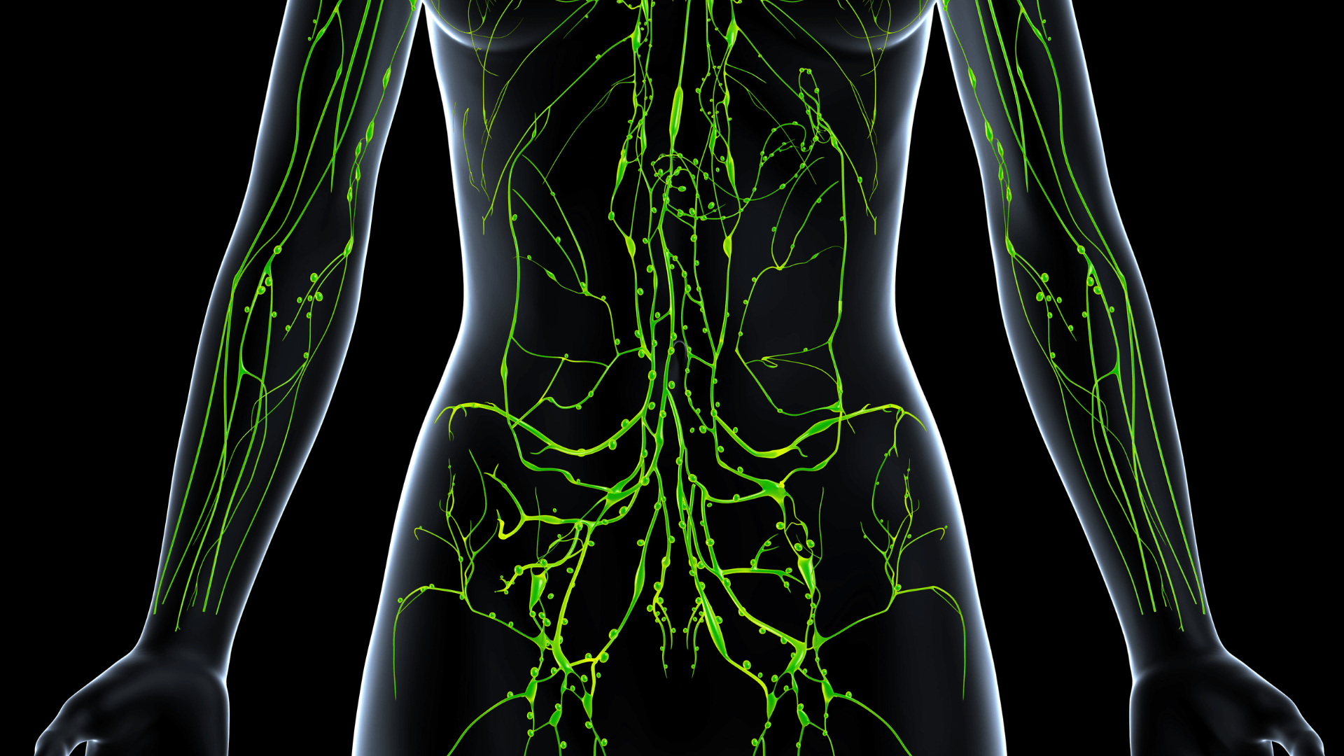 Manuelle Lymphdrainage an einem Bein